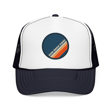 Anna Maria Island, Florida Retro Trucker Hat — Vintage Striped Foam Cap