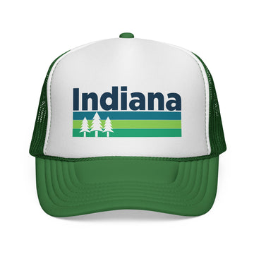 Indiana Retro Trees Trucker Hat - Vintage Style Indiana Cap - 0