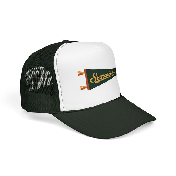 Sequoia National Park Pennant Trucker Hat — Vintage Foam Mesh Cap