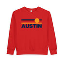 Austin, Texas Toddler Sweatshirt - Retro Sun Austin Toddler Crewneck Sweatshirt-5