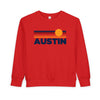 Austin, Texas Toddler Sweatshirt - Retro Sun Austin Toddler Crewneck Sweatshirt