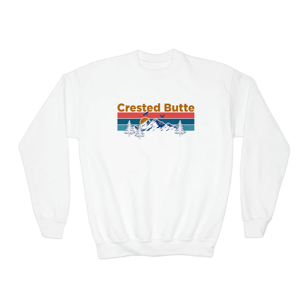 Crested Butte Youth Sweatshirt - Unisex Kid's Crested Butte Crewneck Sweatshirt