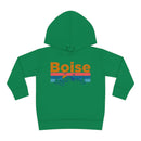 Boise Toddler Hoodie - Retro Mountain Sun Unisex Boise Toddler Sweatshirt-3