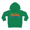 Boise Toddler Hoodie - Retro Mountain Sun Unisex Boise Toddler Sweatshirt