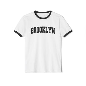 Buy white-black Brooklyn, New York Cotton Ringer Graphic Tee - Unisex Brooklyn T Shirt, Vintage Style Tee, Men's/Women's Tee