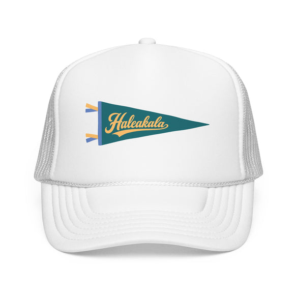 Haleakala National Park Pennant Trucker Hat — Vintage Foam Mesh Cap
