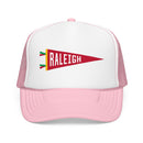 Raleigh, North Carolina Pennant Trucker Hat — Retro Flag Foam Cap-3