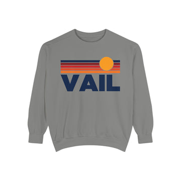 Buy grey Vail, Colorado Sunset Stripes Sweatshirt | Comfort Colors - 100% Cotton