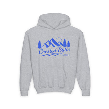 Retro Crested Butte, Colorado Youth Hoodie - Mountain Crested Kids Sweatshirt, Cute Crested Butte, Colorado Children's Pullover - 0