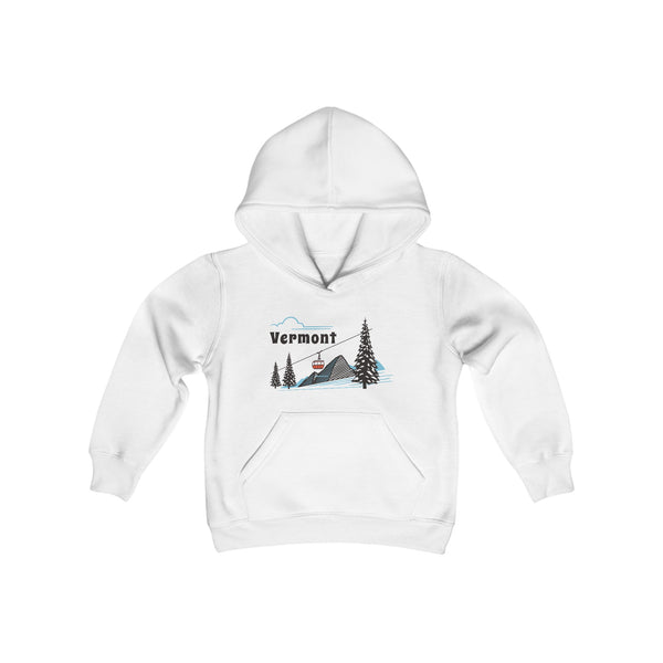 Retro Vermont Youth Hoodie - Mountain Vermont Kids Sweatshirt, Cute Vermont Children's Pullover