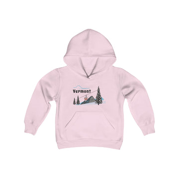 Retro Vermont Youth Hoodie - Mountain Vermont Kids Sweatshirt, Cute Vermont Children's Pullover - 0