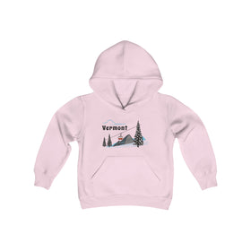 Retro Vermont Youth Hoodie - Mountain Vermont Kids Sweatshirt, Cute Vermont Children's Pullover