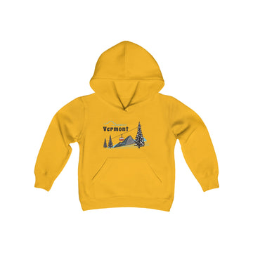 Buy gold Retro Vermont Youth Hoodie - Mountain Vermont Kids Sweatshirt, Cute Vermont Children's Pullover