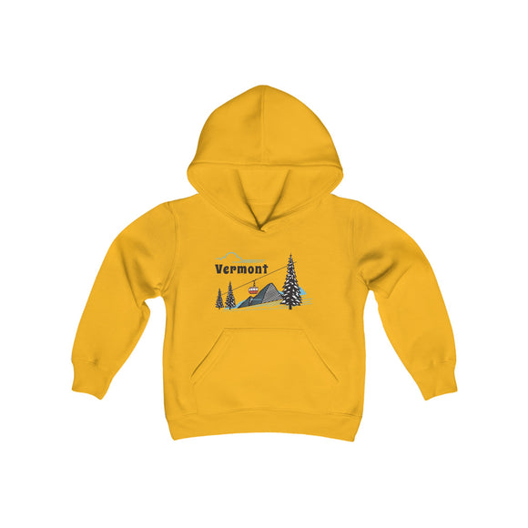 Retro Vermont Youth Hoodie - Mountain Vermont Kids Sweatshirt, Cute Vermont Children's Pullover