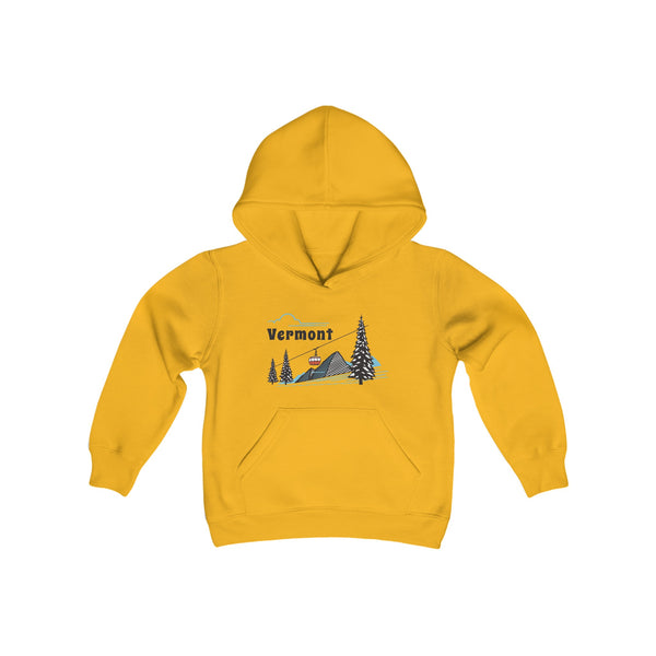 Retro Vermont Youth Hoodie - Mountain Vermont Kids Sweatshirt, Cute Vermont Children's Pullover
