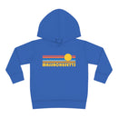 Massachusetts Toddler Hoodie - Retro Sunrise Unisex Massachusetts Toddler Sweatshirt-1