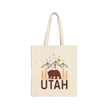 Utah Tote Bag - Cotton Canvas Utah Bag - Grizzly Mountain