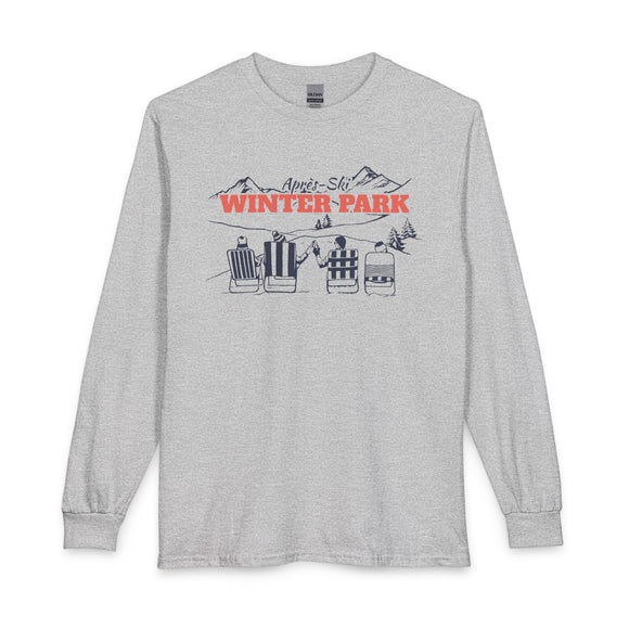 Winter Park, Colorado Après-ski Long Sleeve Shirt - Mountain Retro Skiing