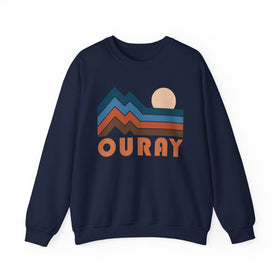 Buy navy Ouray, Colorado Sweatshirt Retro Mountains, Ouray Unisex Graphic Crewneck