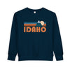 Idaho Toddler Sweatshirt - Retro Mountain Idaho Toddler Crewneck Sweatshirt