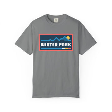 Buy grey Winter Park, Colorado Graphic Tee, Comfort Colors Retro Mountain Unisex Winter Park T shirt