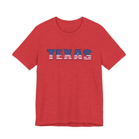 Buy heather-red Texas T-shirt - Patriotic USA Stars Stripes Shirt