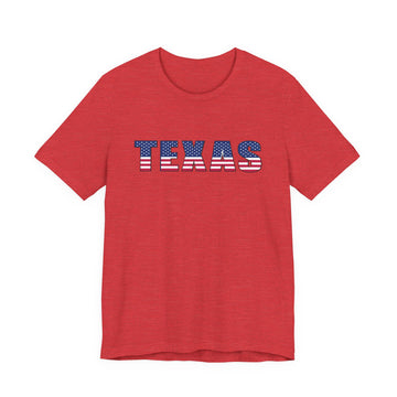 Buy heather-red Texas T-shirt - Patriotic USA Stars Stripes Shirt