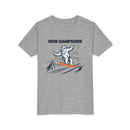 New Hampshire Yeti Snowboard Youth Tee - Kids Skiing Shirt-3