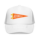 Jacksonville, Florida Pennant Trucker Hat — Retro Flag Foam Cap-5