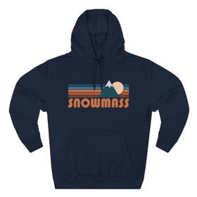 Buy navy Snowmass, Colorado Hoodie - Retro Mountain Unisex Sweatshirt