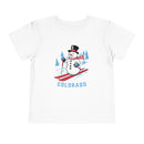 Colorado Toddler Skiing Snowman Graphic Tee - Kids Colorado T-Shirt-1