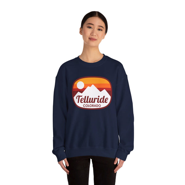 Telluride, Colorado Sweatshirt - Unisex Retro Ombre Crewneck Telluride Sweatshirt