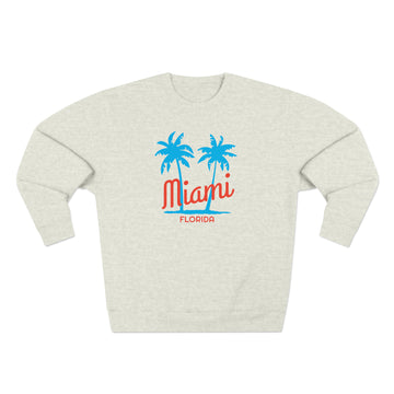 Buy oatmeal-heather Premium Miami, Florida Sweatshirt - Retro Unisex Sweatshirt