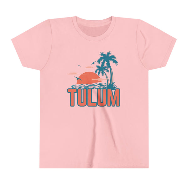 Tulum, Mexico Youth Shirt - Retro Palm Tree Tulum Kid's T-Shirt