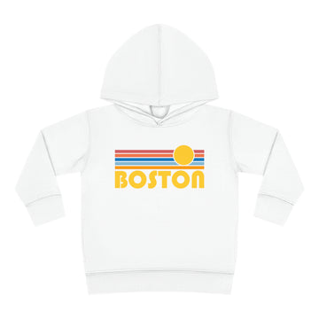 Buy white Boston, Massachusetts Toddler Hoodie - Retro Sunrise Unisex Boston Toddler Sweatshirt