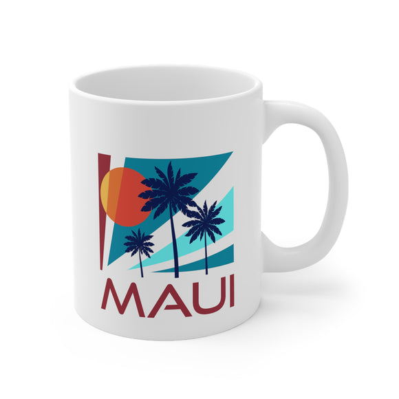 Maui, Hawaii Mug - Retro 11oz Ceramic Maui Mug