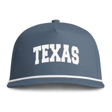 Texas Embroidered Rope Hat - Vintage Sunwashed Rope Cap, Comfort Colors