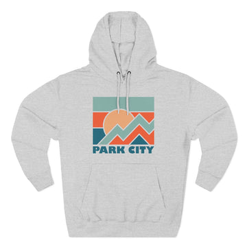 Buy heather-grey Park City, Utah Hoodie - Retro Mountain Unisex Sweatshirt