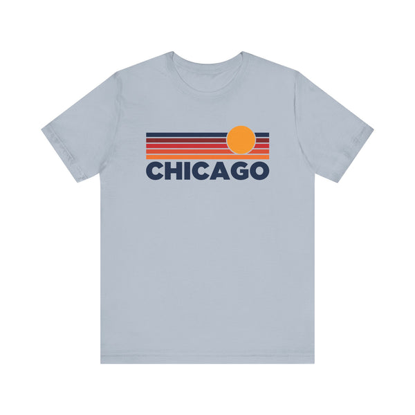 Chicago, Illinois T-Shirt Retro Sun Ombre Unisex Tee, Vintage Illinois Tee, Mountain Sun Chicago Tee, Illinois Souvenir Shirt