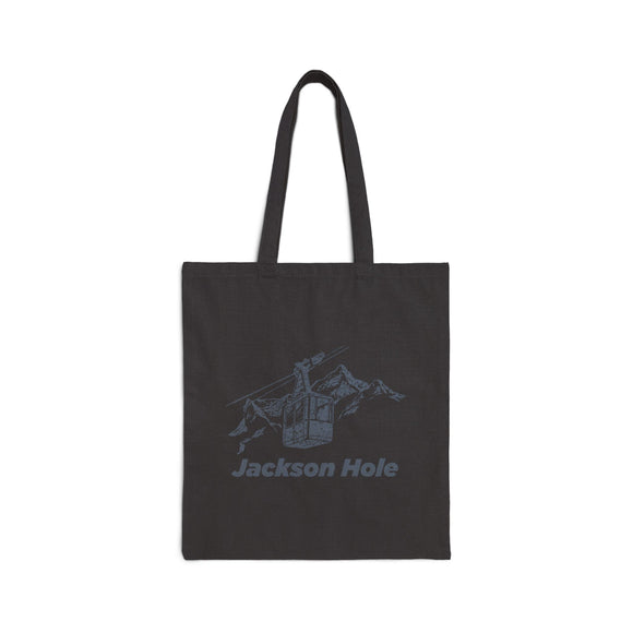 Jackson Hole, Wyoming Cotton Canvas Tote Bag - 15" x 16"