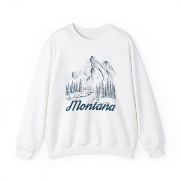 Montana Sweatshirt - Mountain Illustration Graphic Crewneck