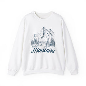 Montana Sweatshirt - Mountain Illustration Graphic Crewneck