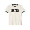 Seattle, Washington Cotton Ringer Graphic Tee - Unisex Seattle T Shirt, Vintage Style Tee, Men's/Women's Tee-2