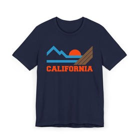 Buy navy California Retro Mountains Sunset T-Shirt | Vintage California Tee
