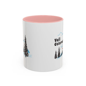 Buy pink Vail, Colorado Retro Snow Skiing Mountain 11 oz Mug, Ski Lodge Decor Coffee Cup, Mountain Gondola  Lover Gift, Retro Skiing Mug