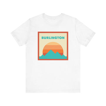 Retro Burlington, Vermont T-Shirt, Mountain Sun Tee, Unisex Graphic Shirt, Vintage Burlington, Vermont Top, Outdoor Adventure Clothing