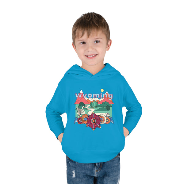 Wyoming Toddler Hoodie - Boho Mountain Unisex Wyoming Toddler Sweatshirt