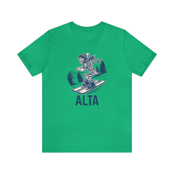 Alta, Utah T-Shirt - Skeleton Skier Unisex Alta Shirt