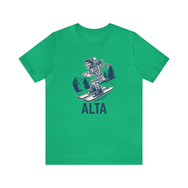 Alta, Utah T-Shirt - Skeleton Skier Unisex Alta Shirt