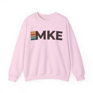 Buy light-pink Milwaukee, Wisconsin MKE Retro Stripe Sweatshirt